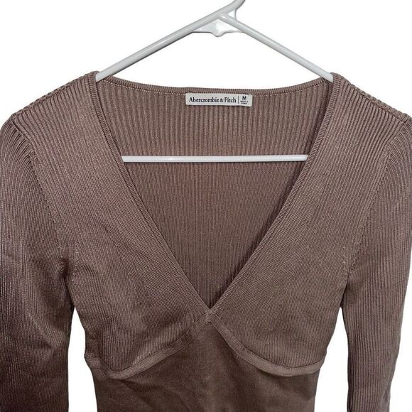 abercrombie Long-Sleeve V-Neck Sweater Bodysuit - new with tags - Picture 12 of 13